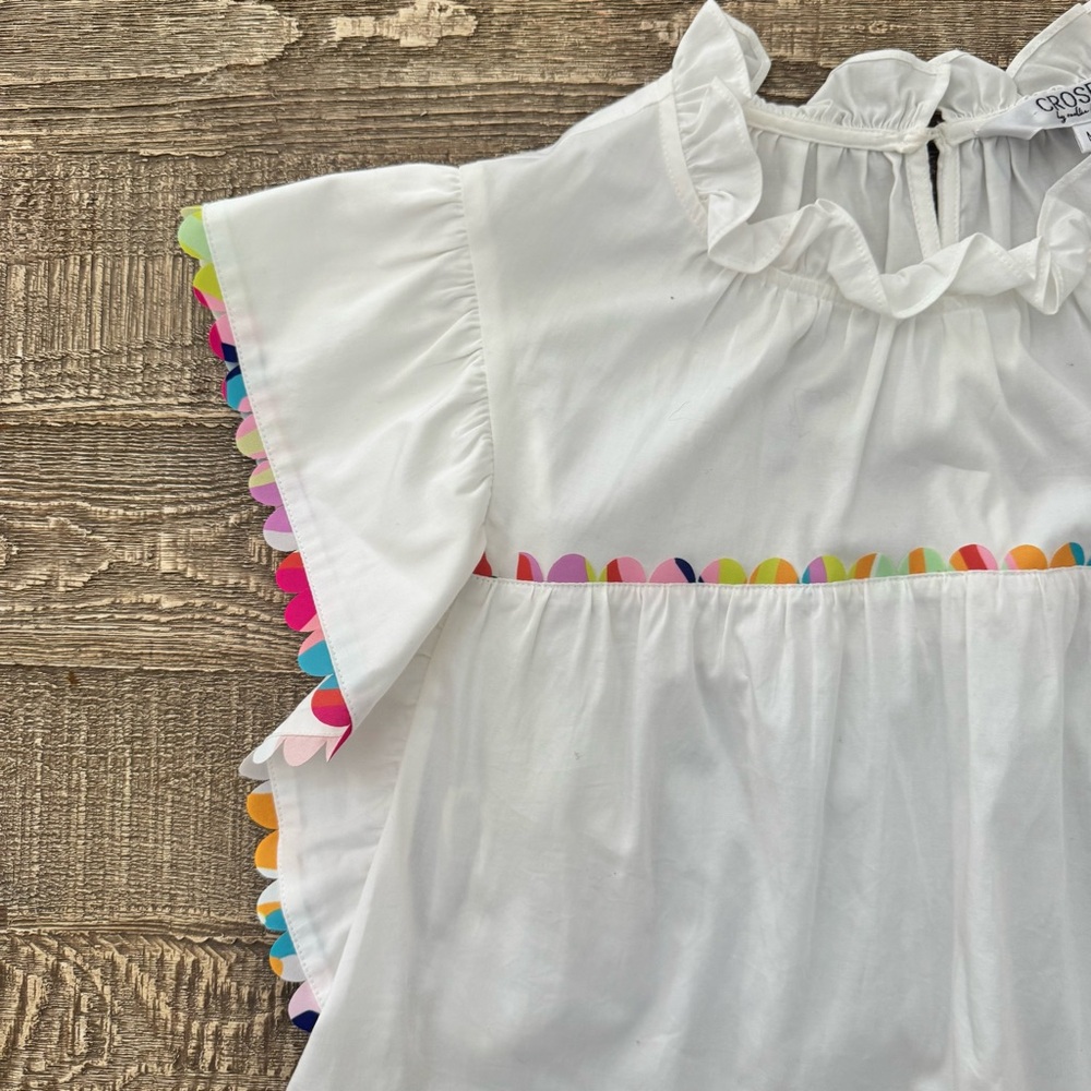 CROSBY by Mollie Burch White High Neck Blakely Blouse medium - Picture 4 of 11